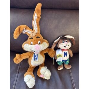 NWT Vtg Nestle NesQuik Bunny Surfboard Ed. Bendable Ears Plush & 2001 Nesquick